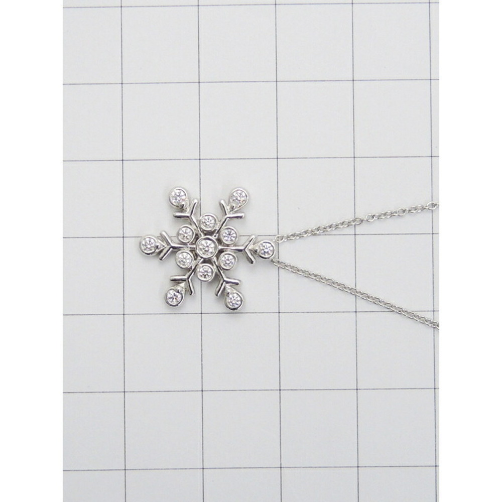 Tiffany Snowflake Pendant Necklace Diamond Platinum